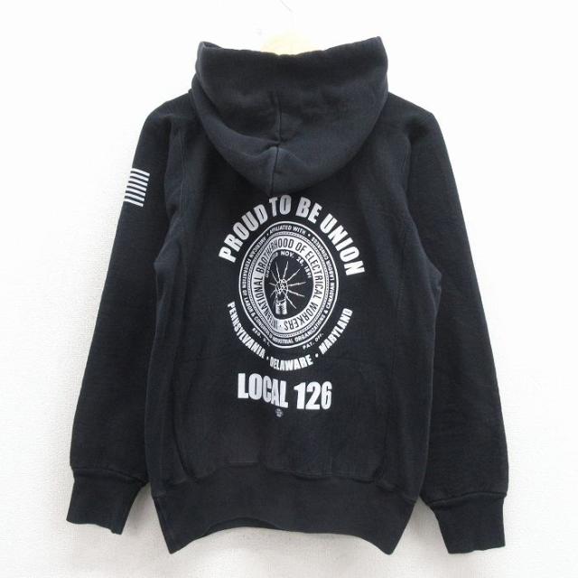 古着 長袖 スウェット パーカー メンズ LOCAL USA製 黒 26mar2