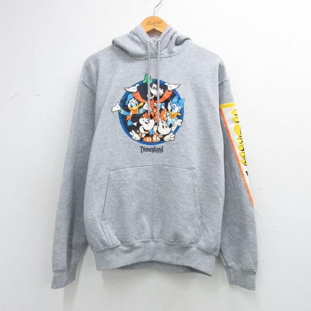 古着 長袖 スウェット パーカー メンズ ディズニー ミッキー ミニー グーフィ