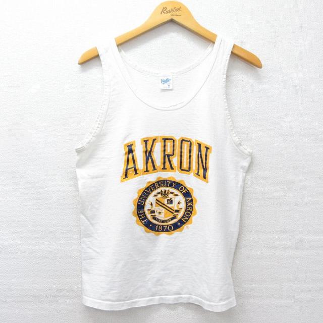 古着 ビンテージ タンクトップ メンズ 90年代 90s AKRON カレッジ 