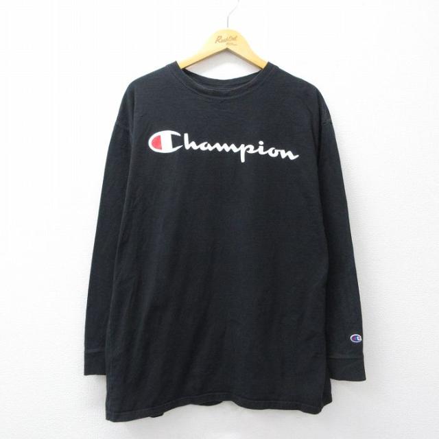 古着 チャンピオン champion 長袖 Tシャツ メンズ ビッグロゴ 大きい