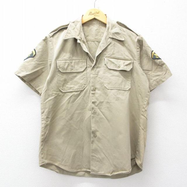 古着 半袖 ビンテージ ミリタリー シャツ メンズ 70年代 70s コットン