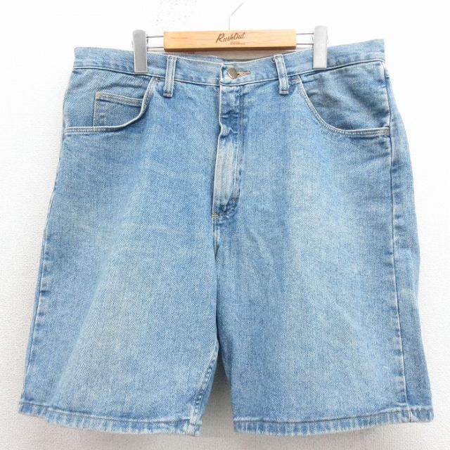 古着 ラングラー ショート パンツ ショーツ メンズ コットン 薄紺 デニム 2