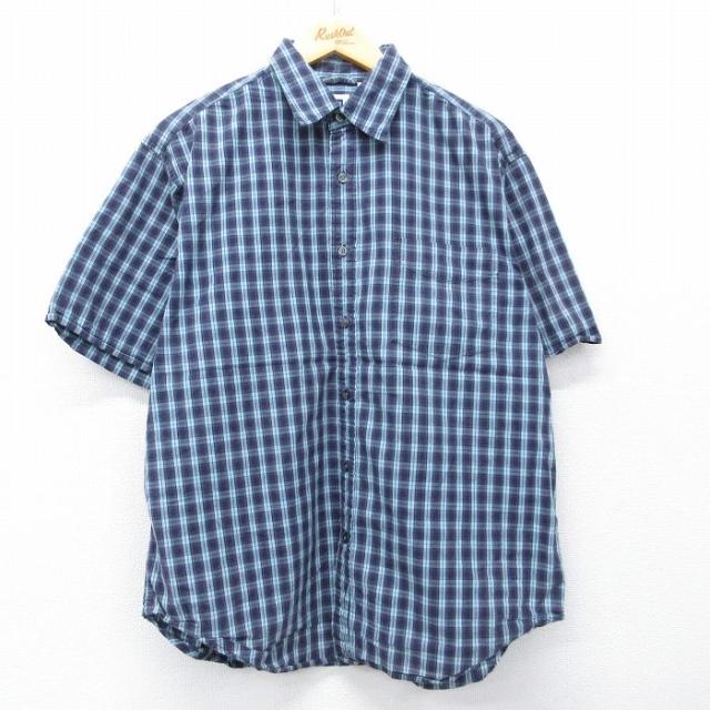 古着 ギャップ GAP 半袖 シャツ メンズ 00年代 00s コットン 濃紺他