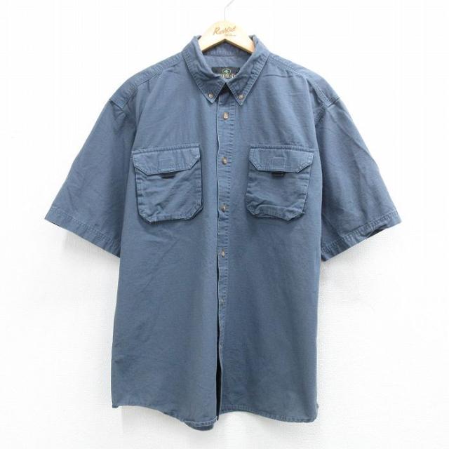 古着 レッドヘッド 半袖 ワーク シャツ メンズ 00年代 00s リップストッ