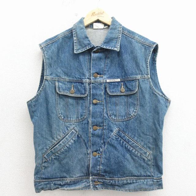 古着 ゲス GUESS ブランド デニム ベスト メンズ 90年代 90s 紺 