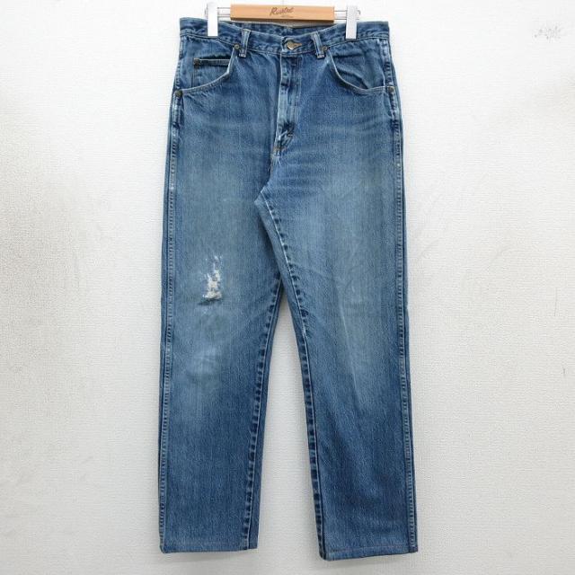 古着 ラングラー ジーンズ メンズ 00年代 00s ヒゲ 紺 デニム 26ma