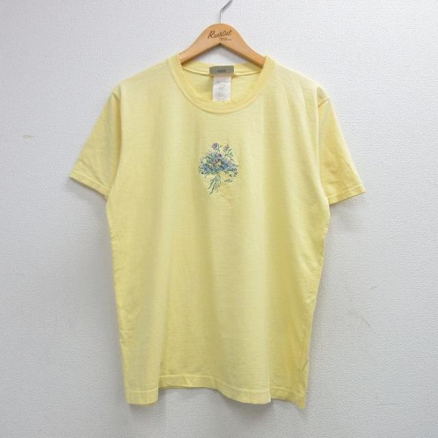 古着 半袖 ビンテージ Tシャツ レディース 00年代 00s 花 刺繍 コット