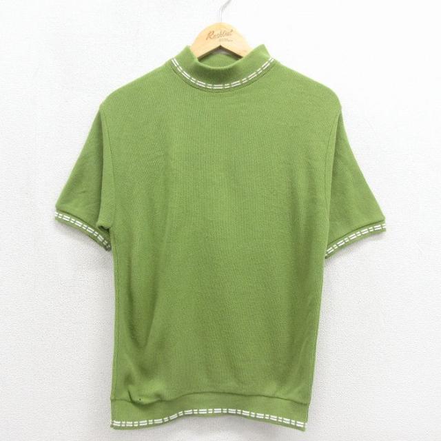 古着 半袖 セーター メンズ 80年代 80s アクリル モックネック ハイネッ