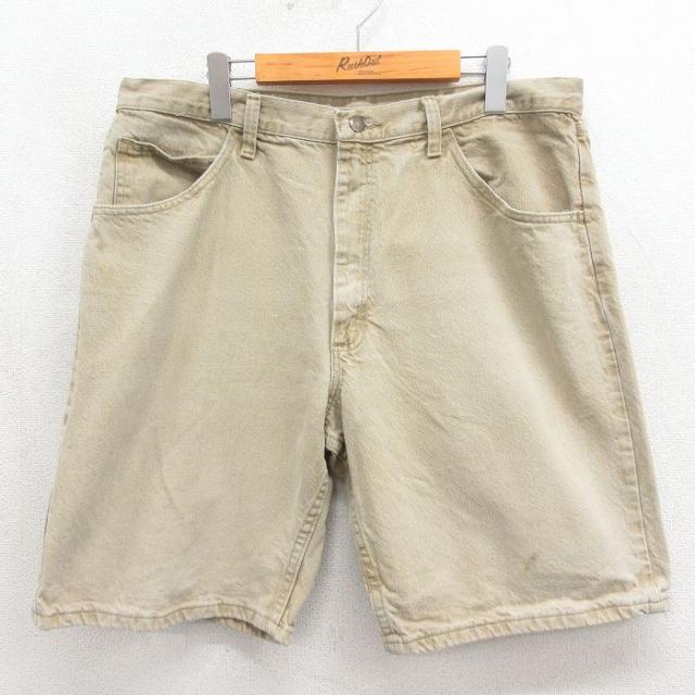 古着 ラングラー ショート パンツ ショーツ メンズ コットン ベージュ デニム