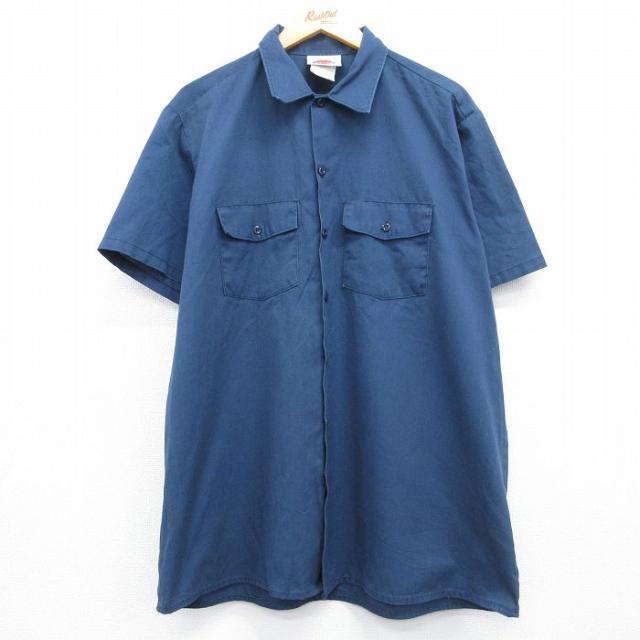 古着 ディッキーズ 半袖 ワーク シャツ メンズ 90年代 90s 大きいサイズ