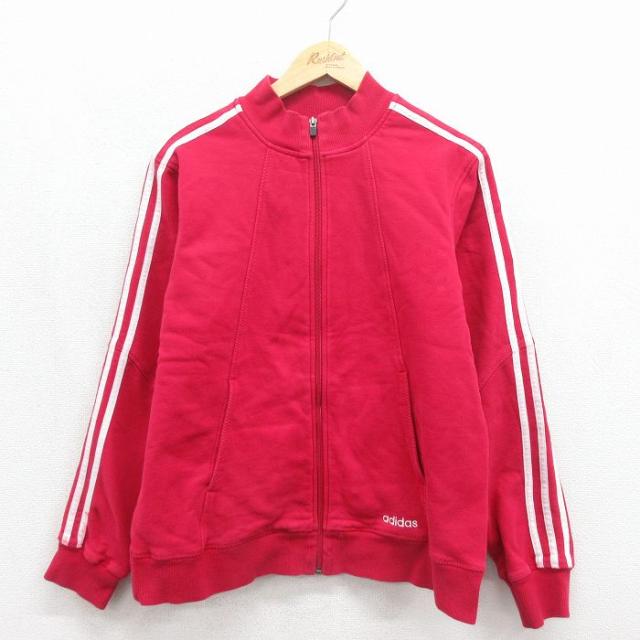 古着 アディダス adidas 長袖 ジャージ メンズ ワンポイントロゴ レッド