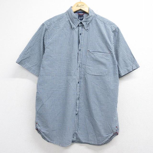 古着 ギャップ GAP 半袖 シャツ メンズ 00年代 00s コットン ボタン
