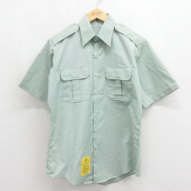 古着 半袖 ミリタリー シャツ メンズ 90年代 90s USA製 グリーン 2