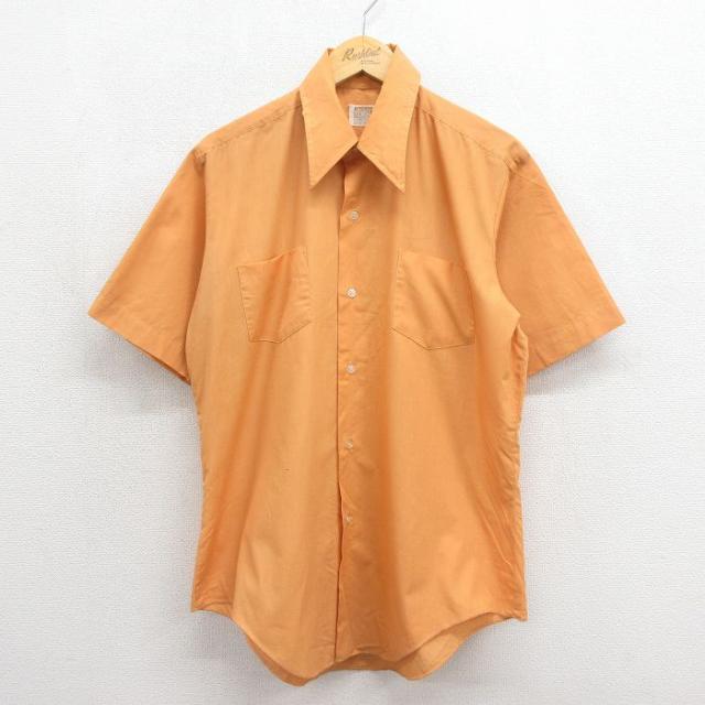 古着 モンゴメリーワード 半袖 シャツ メンズ 70年代 70s オレンジ 26