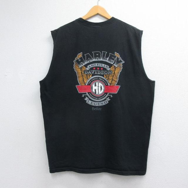 古着 ハーレーダビッドソン ノースリーブ ビンテージ Tシャツ メンズ 00年代