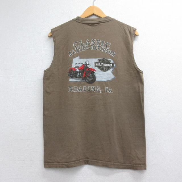 古着 ハーレーダビッドソン ノースリーブ ビンテージ Tシャツ メンズ 00年代