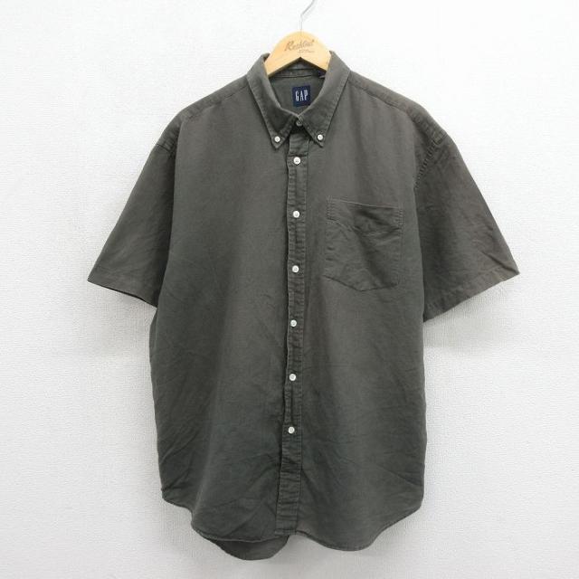 古着 ギャップ GAP 半袖 シャツ 00年代 00s 大きいサイズ リネン ボ