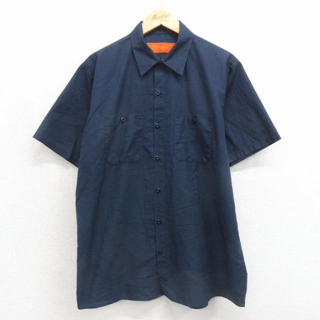 古着 レッドキャップ 半袖 ワーク シャツ メンズ 80年代 80s USA製 