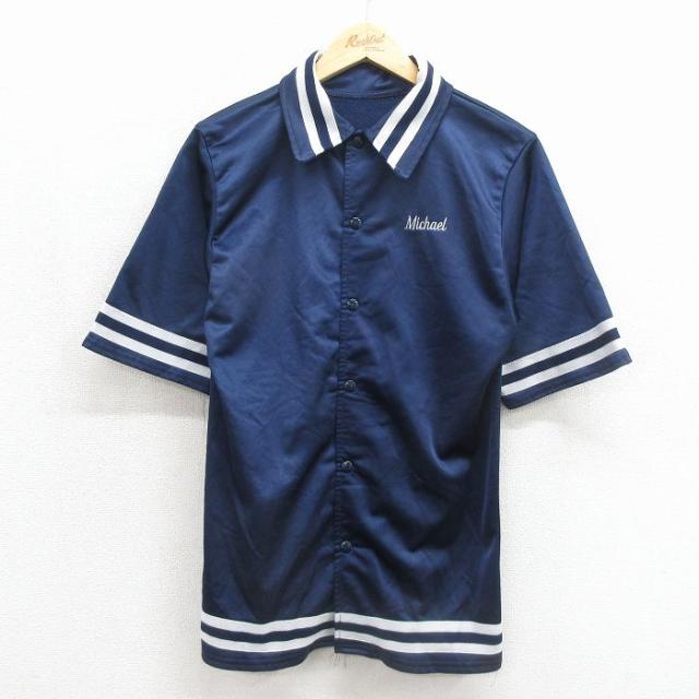 古着 半袖 トップス メンズ 80年代 80s USA製 ネイビー 26jun2