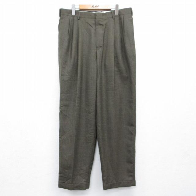 古着 SLATES スラックス パンツ メンズ 90年代 90s ブラウン sp