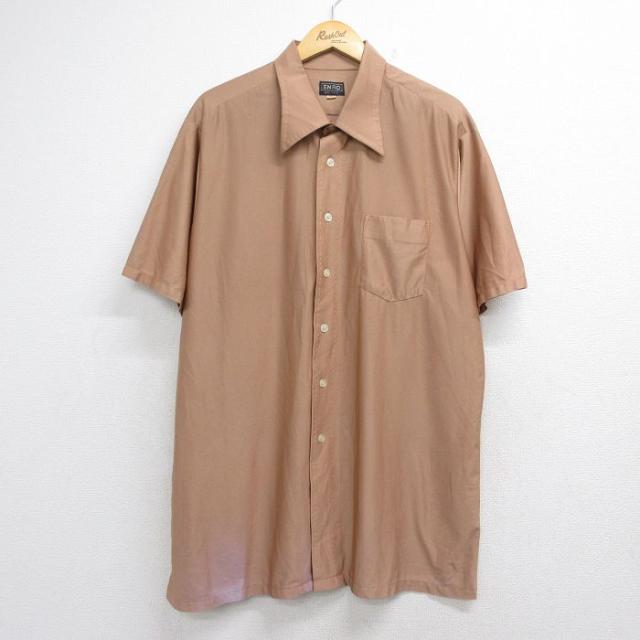 古着 半袖 シャツ メンズ 70年代 70s ブラウン 26jun26 中古