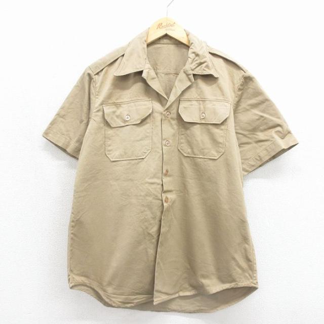 古着 半袖 ビンテージ ミリタリー シャツ メンズ 70年代 70s 開襟 オー