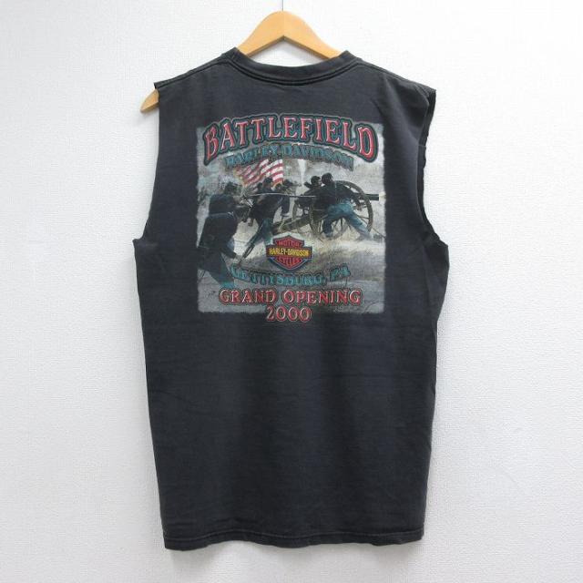 古着 ハーレーダビッドソン ノースリーブ ビンテージ Tシャツ メンズ 00年代