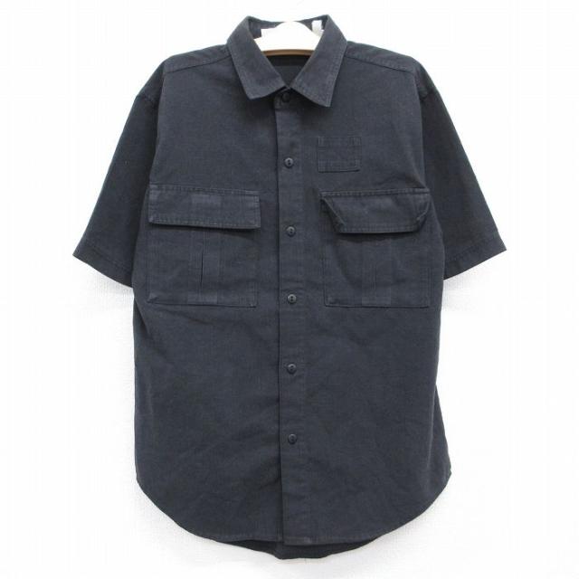 古着 半袖 シャツ キッズ ボーイズ 子供服 90年代 90s ブラック 26j
