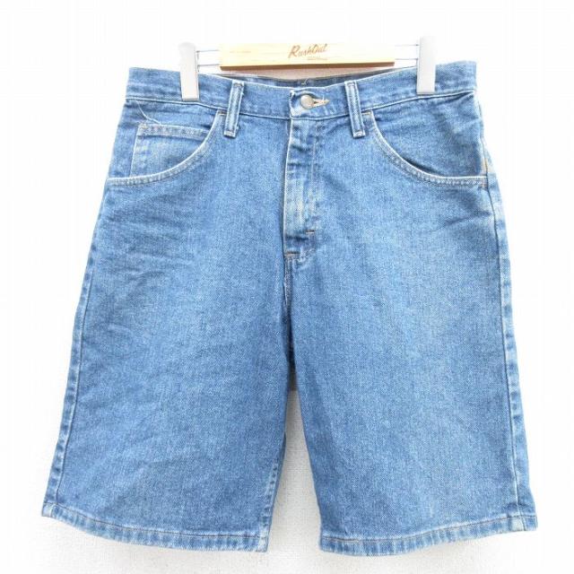 古着 ラングラー ショート パンツ メンズ コットン ネイビー デニム 26ju