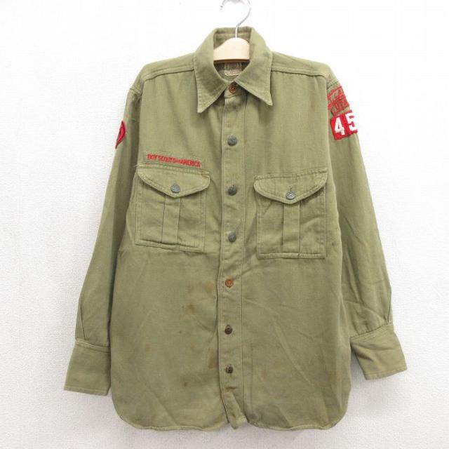 古着 長袖 ビンテージ ボーイスカウト シャツ キッズ ボーイズ 子供服 50年