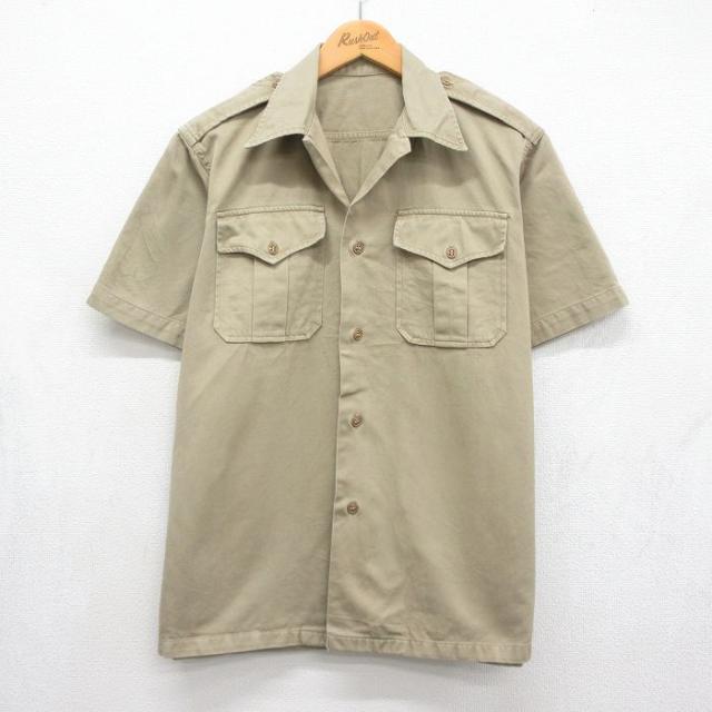 古着 半袖 ビンテージ ミリタリー シャツ メンズ 70年代 70s 開襟 オー