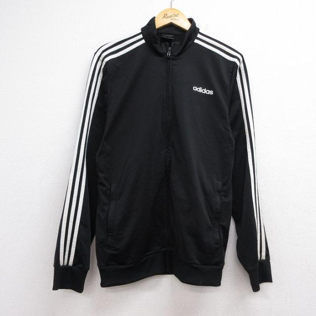 古着 アディダス adidas 長袖 ジャージ メンズ ワンポイントロゴ ブラッ