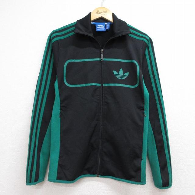 古着 アディダス adidas 長袖 ジャージ メンズ ワンポイントロゴ リーフ