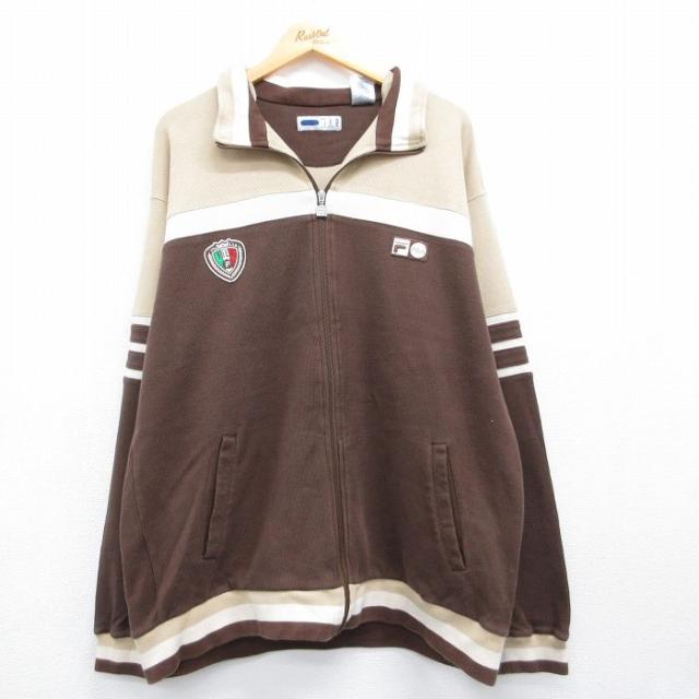 古着 フィラ FILA 長袖 ジャージ メンズ ブラウン 26jul23 中古
