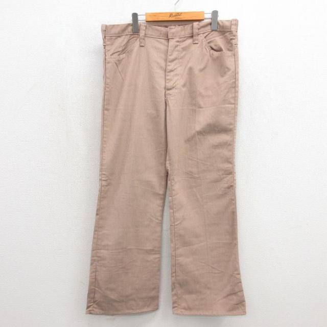 古着 ビンテージ パンツ メンズ 70年代 70s フレア ブラウン 霜降り s