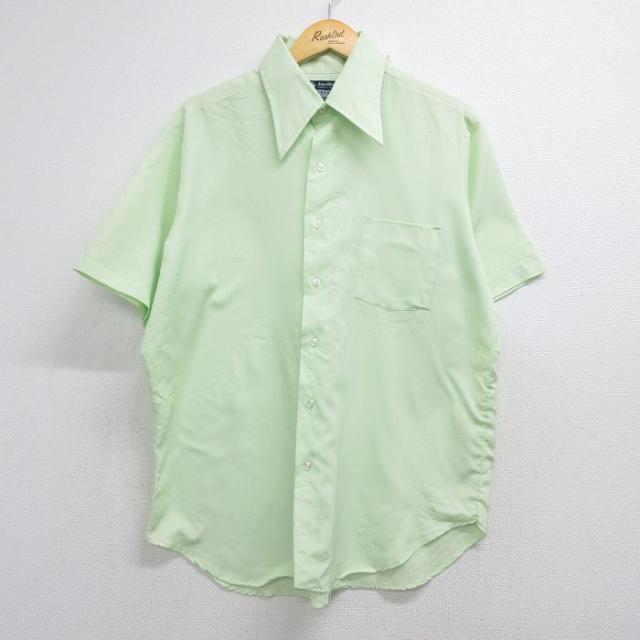 古着 半袖 シャツ メンズ 70年代 70s グリーン 26jul31 中古