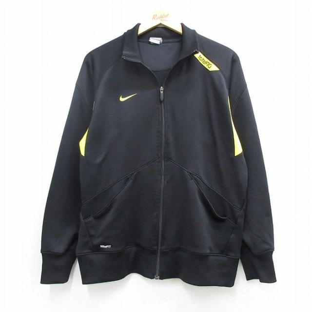 古着 ナイキ NIKE 長袖 ジャージ メンズ ワンポイントロゴ ラグラン ブラ