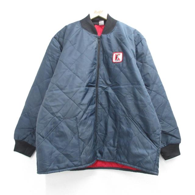 Kペンギン 90s キルティングリバーシブルジャケット ネイビー XL | 古着