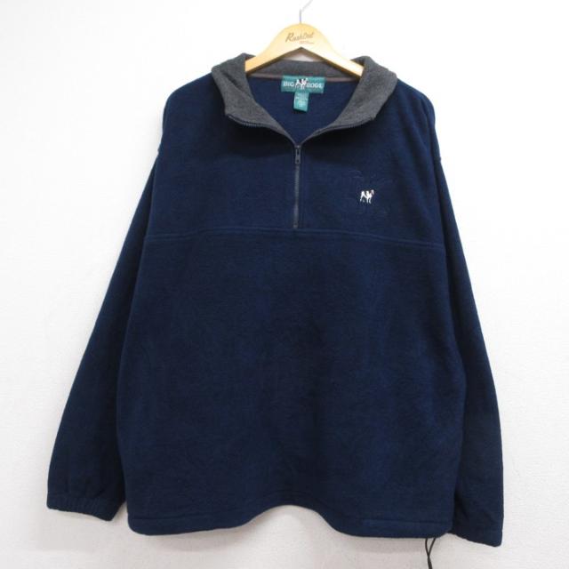 ビッグドッグス 00s ハーフジップジャケット ワンポイントロゴ ネイビー XL