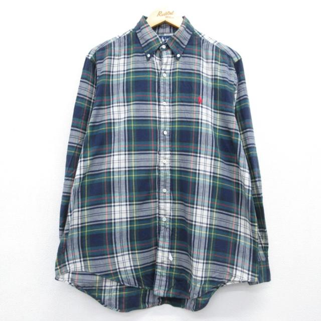 ラルフローレン 90s 長袖シャツ タータンチェック グリーン XL | 古着