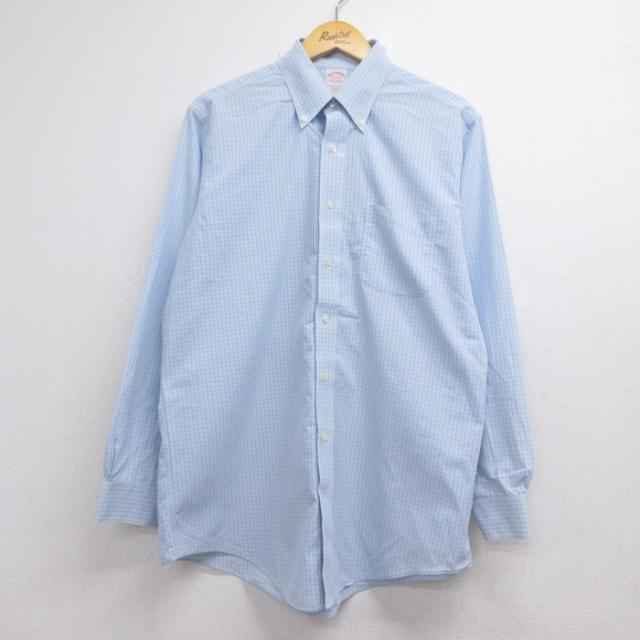 ブルックスブラザーズ 長袖シャツ ライトブルーチェック XL | 古着 26au