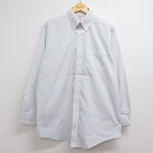 ブルックスブラザーズ 長袖シャツ ホワイトチェック XL | 古着 26aug2