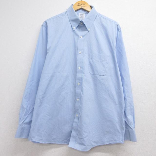 ブルックスブラザーズ 長袖シャツ ライトブルーチェック XL | 古着 26au