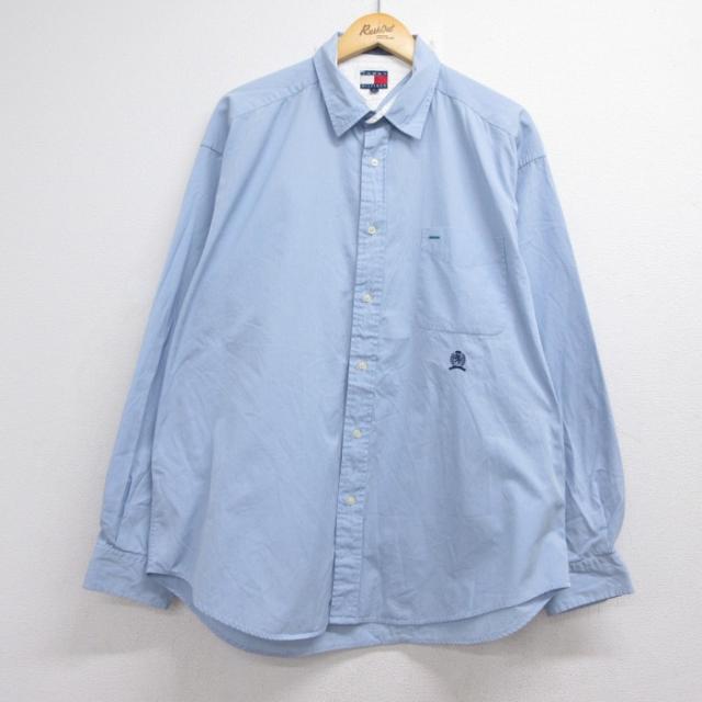 トミーヒルフィガー 90s 長袖シャツ ライトブルーチェック XL | 古着 2