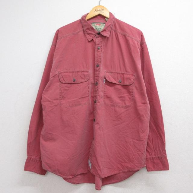リーバイス 00s 長袖シャツ フラップポケット レッド XL | 古着 26a