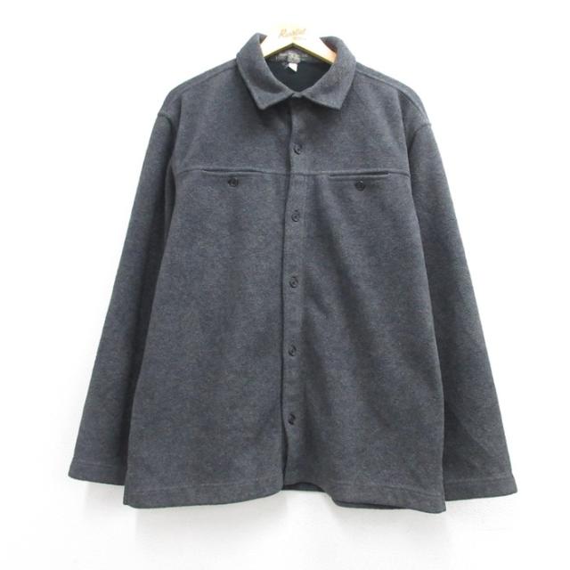 バナナリパブリック 00s 長袖シャツ フリース グレー L | 古着 26au