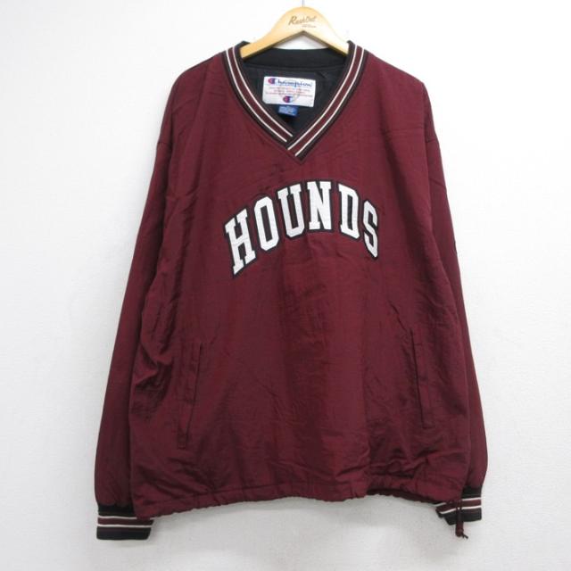 チャンピオン 00s ナイロンジャケット HOUNDS バーガンディ XL |