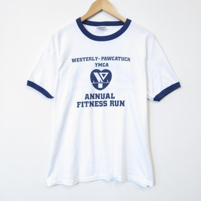 ヘインズ 80s 半袖Tシャツ YMCA RUN ホワイト L | 古着 26a