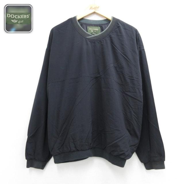 古着 DOCKERS ドッカーズ 長袖 ナイロン ジャケット メンズ クルーネッ
