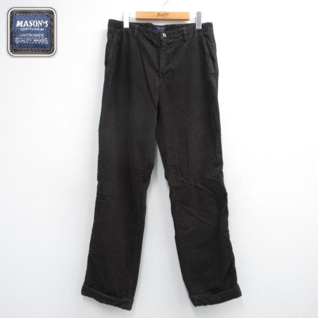 古着 MASONS コーデュロイ パンツ メンズ コットン イタリア製 ブラック